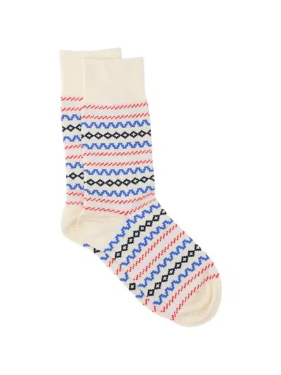Jw Anderson Intarsia-knit Socks In Multi