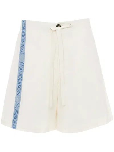JW ANDERSON INTARSIA-LOGO WIDE-LEG SHORTS
