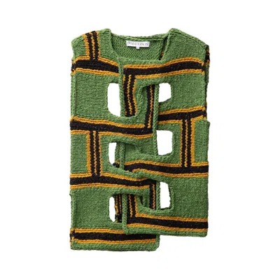 Pre-owned Jw Anderson Interwoven Stripe Runway Vest 'green' | Men's Size L