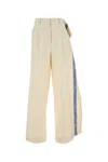 Jw Anderson Logo Band Panel Pants In Cream