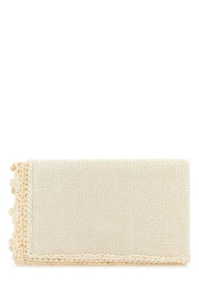 Jw Anderson Ivory Crochet Clutch In Off White