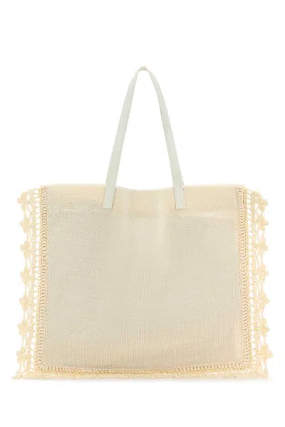 JW ANDERSON IVORY CROCHET SHOPPING BAG