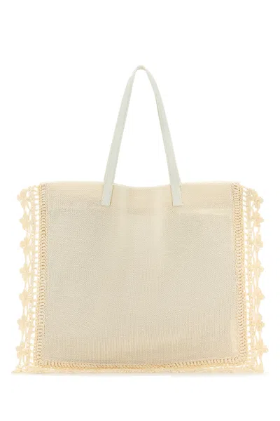 JW ANDERSON BORSA SHOPPING IN CROCHET AVORIO   DONNA