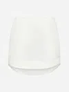 Jw Anderson Mens Off White Curved-hem Two-slip-pockets Woven-blend Mini Skirt