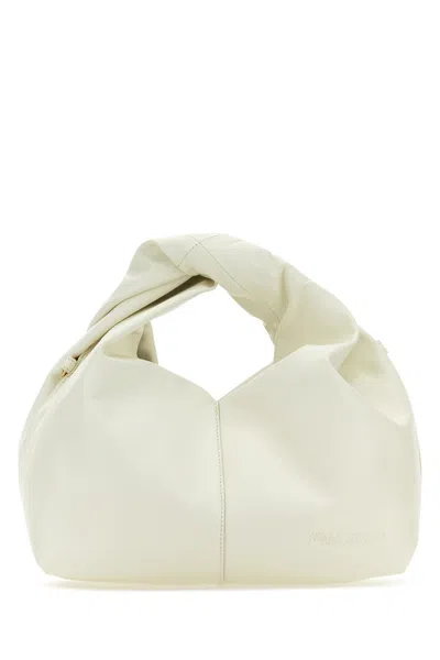 JW ANDERSON IVORY LEATHER MINI TWISTER HOBO HANDBAG