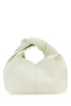 Jw Anderson Ivory Leather Mini Twister Hobo Handbag In White