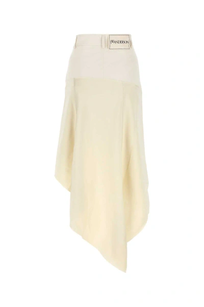 Jw Anderson Ivory Polyester Skirt In 002