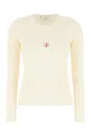Jw Anderson Ivory Stretch Cotton T-shirt In Neutral
