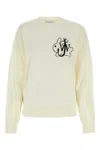 Jw Anderson Graphic Print Wool Crew Neck Sweater In Offwhite