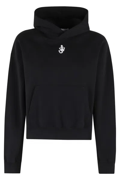 Jw Anderson J. W. Anderson Anchor Cropped Hoodie In Black
