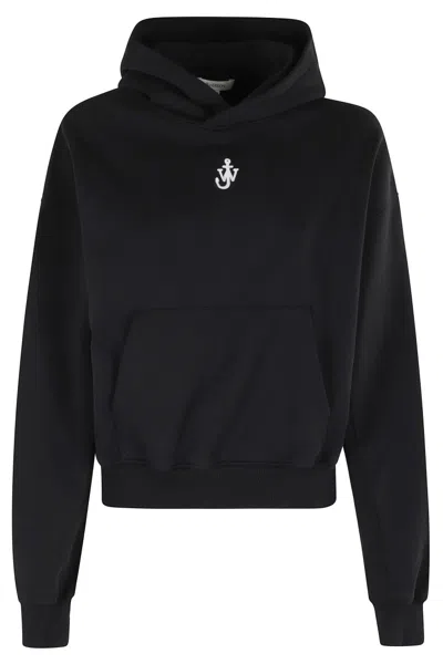JW ANDERSON J. W. ANDERSON ANCHOR EMBROIDERY CROPPED HOODIE