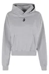 Jw Anderson Anchor Embroidered Hooded Sweatshirt In Gray