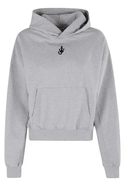 JW ANDERSON J. W. ANDERSON ANCHOR EMBROIDERY CROPPED HOODIE
