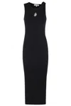 Jw Anderson Anchor Logo Twist Strap Rib Tank Dress In Black