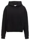 Jw Anderson J. W. Anderson Cropped Black Hoodie With Subtle Branding And Relaxed Fit In Black