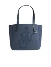 Jw Anderson Belt Tote Blue Boiled Wool Shoulder Bag In Blue