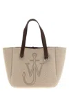 Jw Anderson J. W. Anderson Belt Tote Beige Boiled Wool Shoulder Bag In Pink