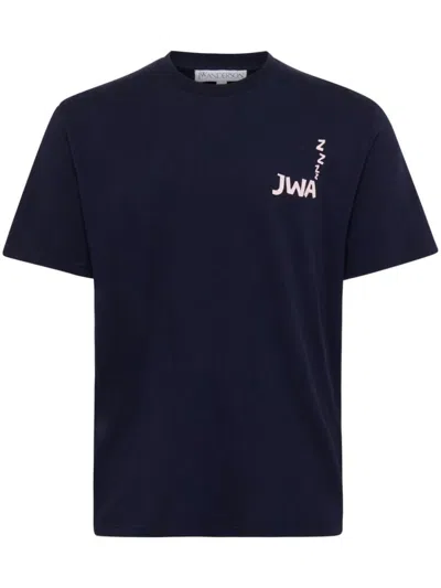 Jw Anderson J. W. Anderson Blue Relaxed Fit Crew Neck T-shirt In Black