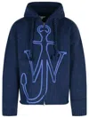 Jw Anderson J. W. Anderson Zip-up Hooded Sweater With Contrasting Logo In Black
