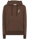 Jw Anderson Hoodie With Anchor Embroidery In Brown