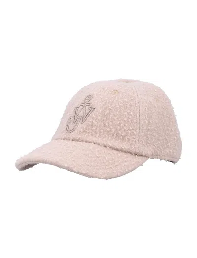 Jw Anderson J. W. Anderson Brushed Wool Baseball Cap With Adjustable Back Strap In Pink