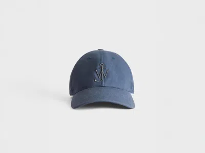 Jw Anderson J. W. Anderson Cap Plétin Linen Logo Embroidered Hat In Dark Blue