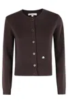 Jw Anderson Mens Chocolate Brown Regular-fit Embroidered Wool Cardigan In Brown