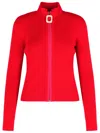 Jw Anderson Crimson Red Cotton Blend Turtleneck Sweater In Red