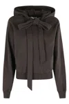 Jw Anderson J. W. Anderson Cropped Brown Melange Hoodie In Brown
