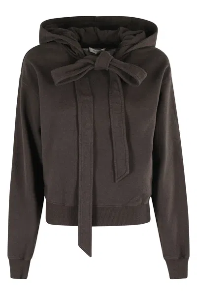 Jw Anderson J. W. Anderson Cropped Brown Melange Hoodie