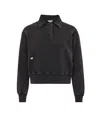 Jw Anderson J. W. Anderson Cropped Polo Sweatshirt With Classic Collar In Black