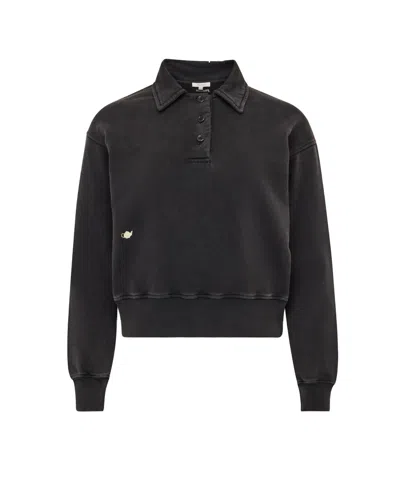 JW ANDERSON J. W. ANDERSON CROPPED POLO SWEATSHIRT WITH CLASSIC COLLAR