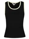 Jw Anderson J. W. Anderson Fitted Black Ribbed Vest With Contrasting Trim In Black