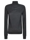 Jw Anderson J. W. Anderson Fitted Grey Turtleneck Jumper In Black