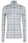Jw Anderson J. W. Anderson Fitted Turtleneck With All-over Logo Print In Blue