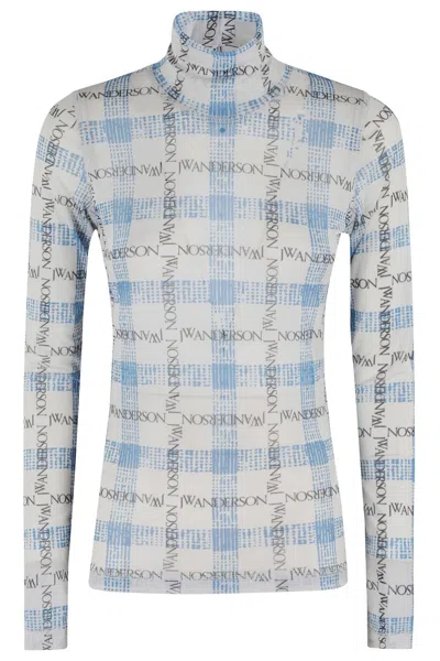 JW ANDERSON J. W. ANDERSON FITTED TURTLENECK WITH ALL-OVER LOGO PRINT