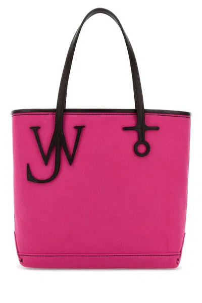 Jw Anderson J. W. Anderson Fuchsia Canvas Small Anchor Bucket Handbag In Pink