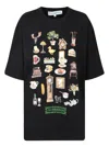 Jw Anderson J. W. Anderson Graphic Print Black T-shirt With Relaxed Fit In Black