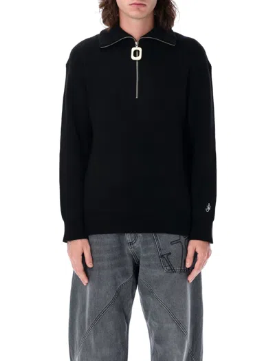 JW ANDERSON J. W. ANDERSON HALF-ZIP SWEATER WITH RIBBED KNIT