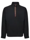 Jw Anderson Black Sweatshirt With Front Zip And Embroidered Logo On The Sleeve In Cotton Man In Black