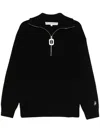 Jw Anderson J. W. Anderson High Neck Jacket With Distinctive Logo Print In Black