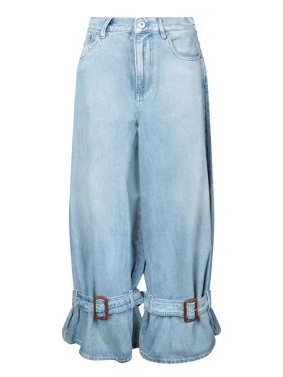 JW ANDERSON J. W. ANDERSON HIGH-WAISTED WIDE-LEG JEANS WITH ADJUSTABLE RUFFLED CUFFS
