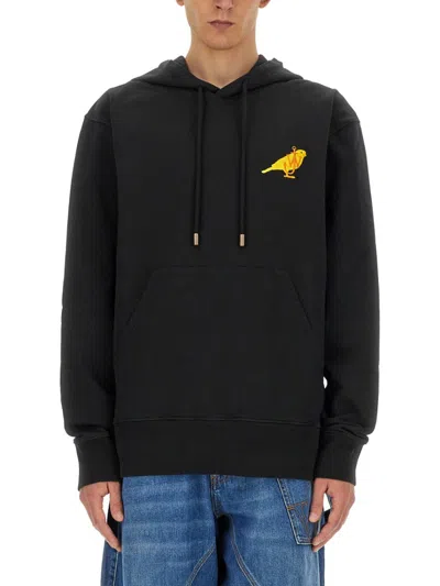 Jw Anderson J. W. Anderson Kangaroo Pocket Hooded Sweatshirt In Black