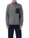 Jw Anderson J. W. Anderson Leather Patch Pocket Jumper In Gray