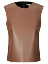 Jw Anderson Leather Tank Top Seam Detailing In Brown