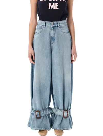 JW ANDERSON J. W. ANDERSON LIGHT BLUE BUCKLED CUFF JEANS