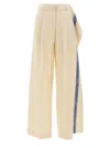 Jw Anderson Logo Band Panel Pants In Yellow