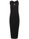 Jw Anderson Anchor Logo Twist Strap Rib Tank Dress In Black