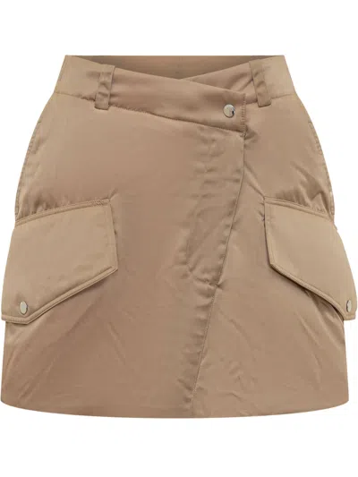 Jw Anderson J. W. Anderson Mini Cargo Skirt With Quilted Details In Brown