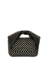 Jw Anderson J. W.anderson Leather Midi Twister Handbag Embellished With Rhinestones